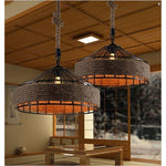 Circular Rope Wrapped Country Chandelier Hanging Lamp Pendant Light Island Lights - Lamp Outdoor