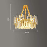 Queen Golden Crystal Chandelier - Modern Luxury, 9/12/17 Lights, Adjustable Height, 110-120V - Lamp Outdoor