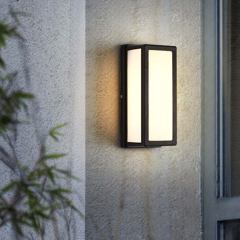 Ray Modern Rectangular Waterproof LED Outdoor Wall Lamp Metal Acrylic Garden Corridor Balcony - Lamp Outdoor
