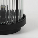 Striped Glass Cylindrical Waterproof Portable Solar Outdoor Lanterns - Dazuma