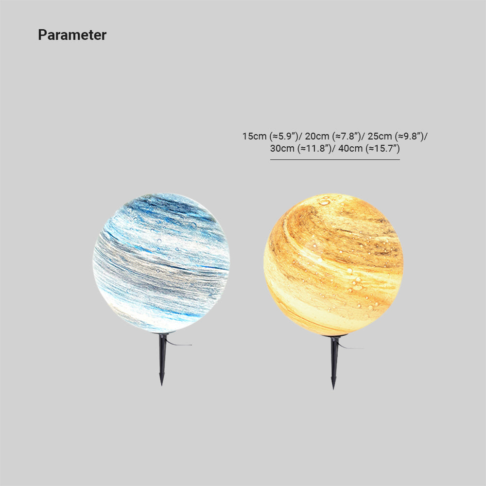 Aria Decorative Solar Acrylic Planet Outdoor Ground Light Milk Curry - Letslighting