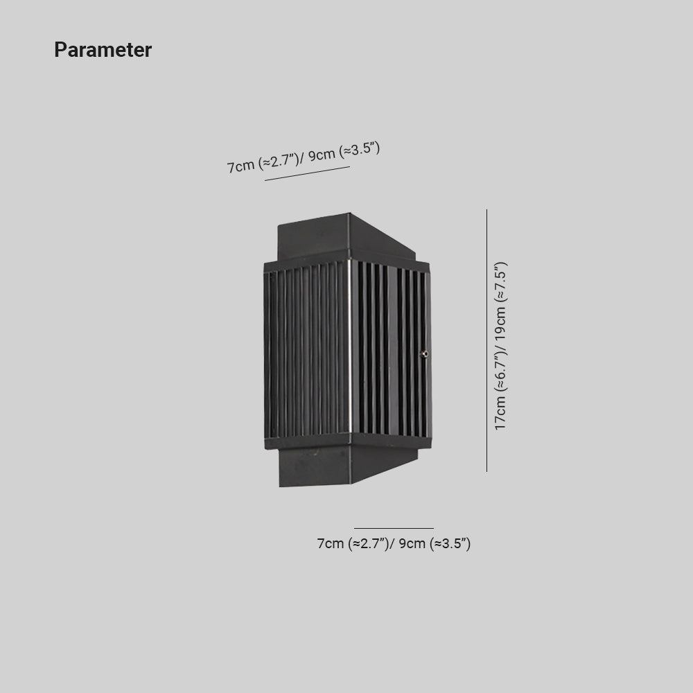Ray Modern Round Rectangular Metal Acrylic Outdoor Wall Lamp - Lamp Outdoor