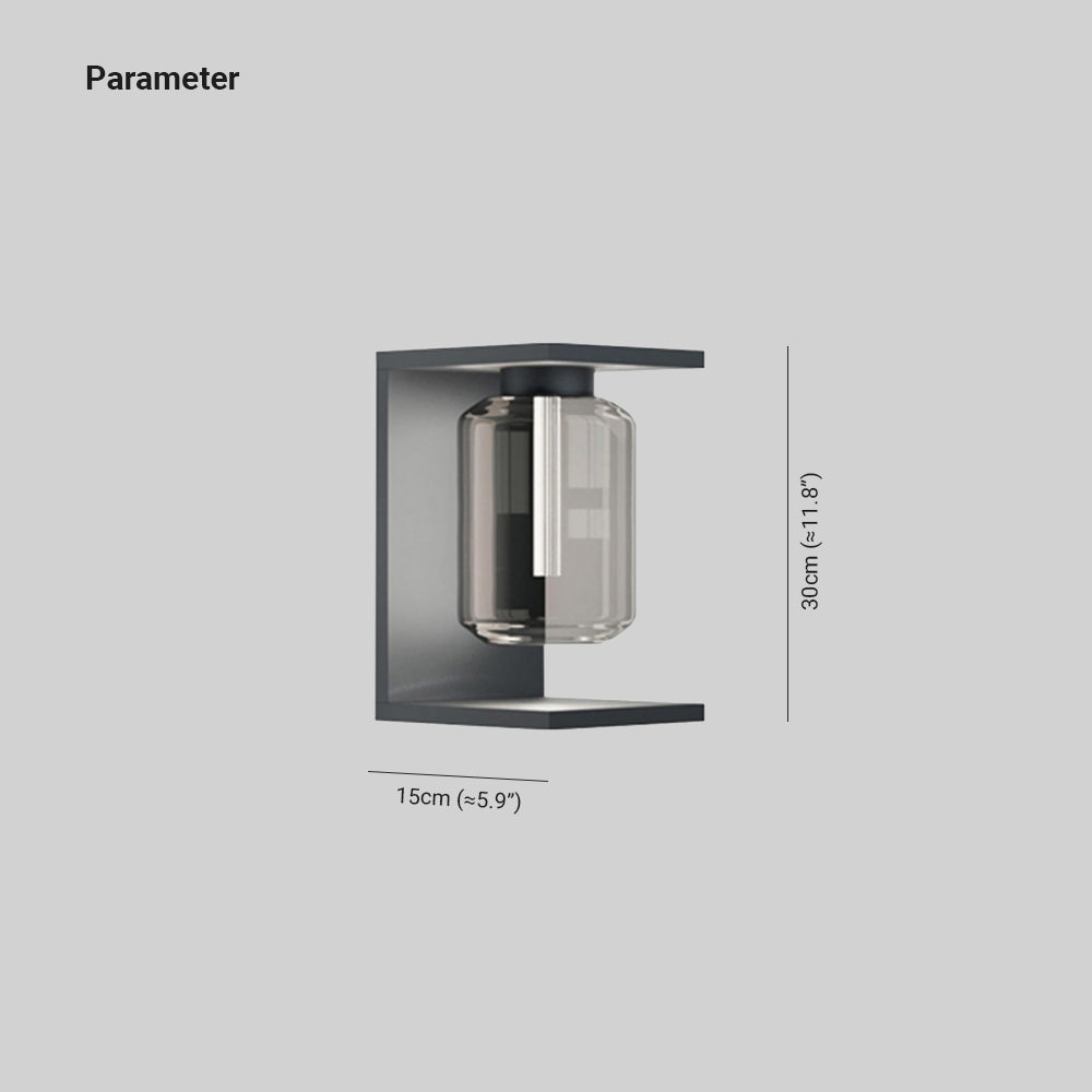 Ray Modern Rectangular Metal Glass Lantern Solar Outdoor Waterproof Wall Lamp - Lamp Outdoor