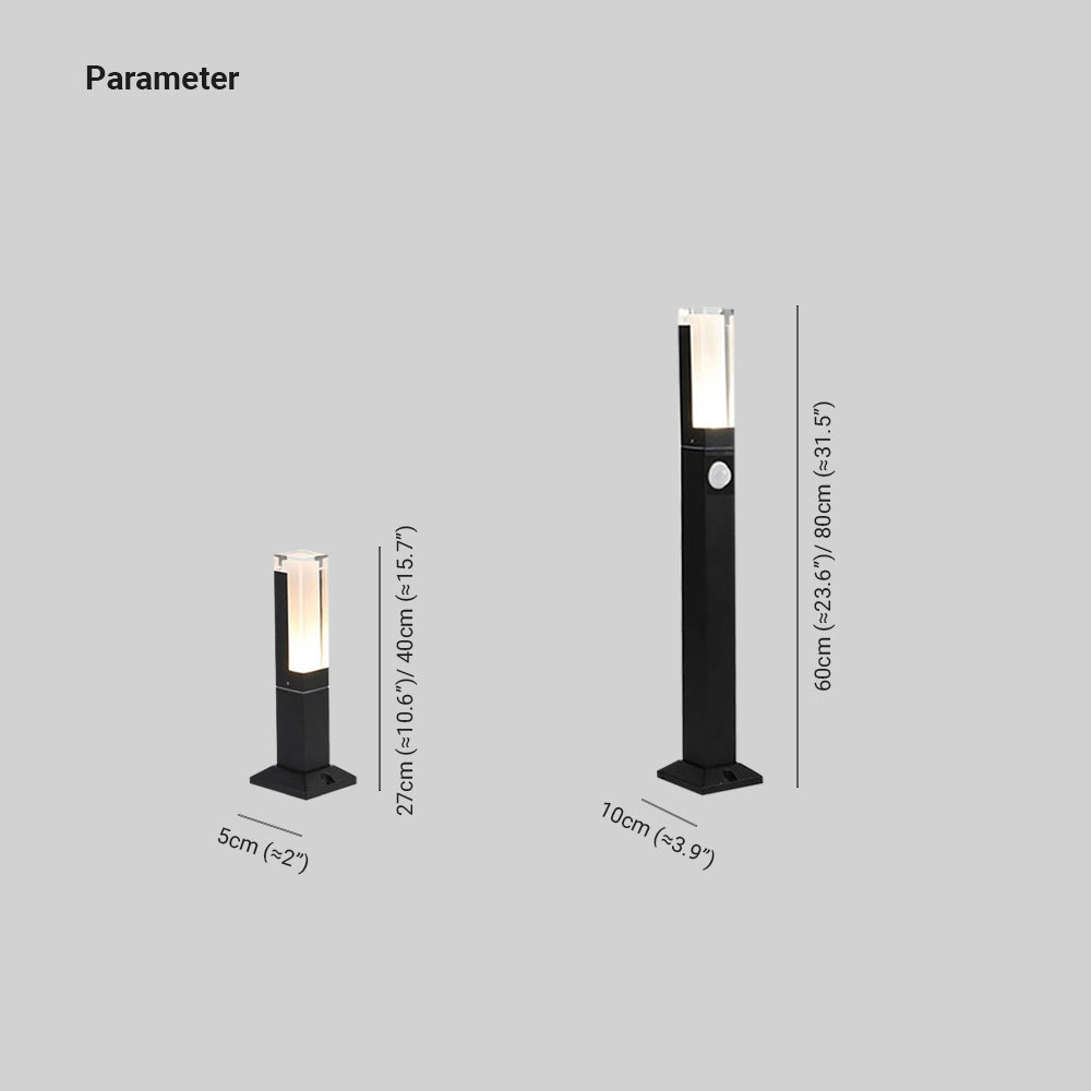 Ray Modern Metal Rectangular Outdoor Path Light With Sensor - Lamp Outdoor