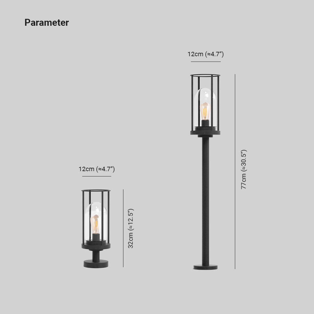 Ray Metal Cylindrical Lantern Shaped Solar Outdoor Path Light - Lamp Outdoor