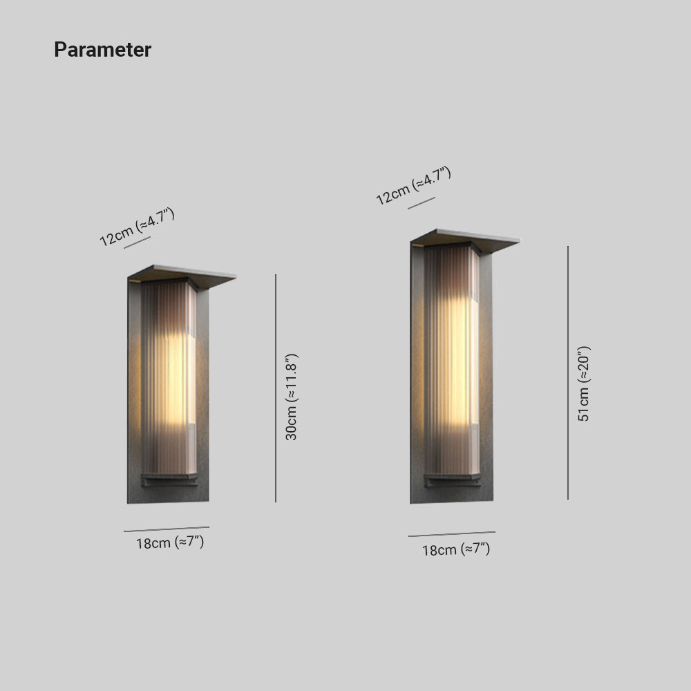 Ray Modern Rectangular Acrylic Outdoor Wall Lamp Transparent - Lamp Outdoor