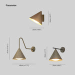 Arisha Modern Minimalist Cone Metal Outdoor Waterproof Wall Lamp，Black/Gold - Letslighting