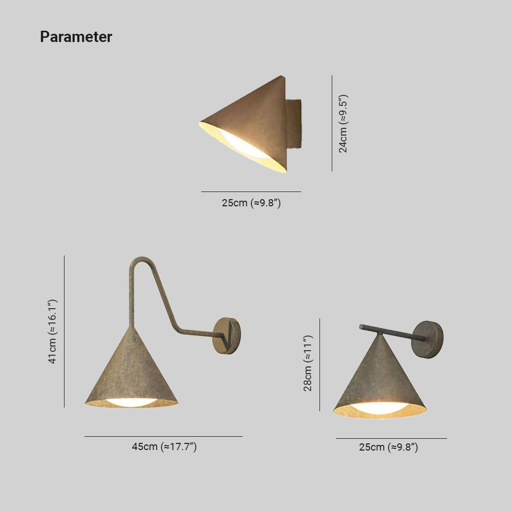 Arisha Modern Minimalist Cone Metal Outdoor Waterproof Wall Lamp，Black/Gold - Letslighting