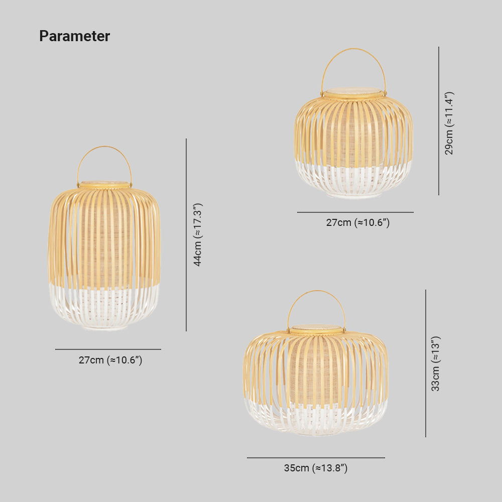Ritta Lantern Bamboo Acrylic Outdoor Floor Lamp - Lamp Outdoor