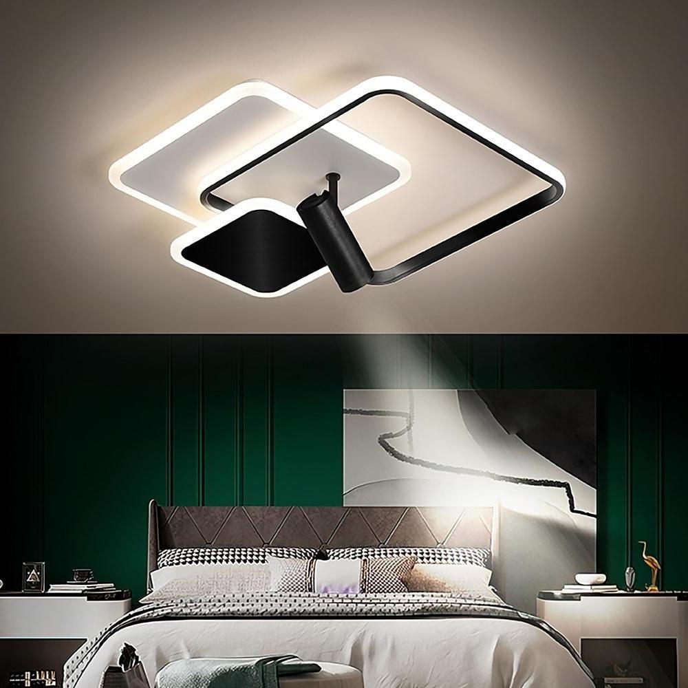 3 Square Metal LED Flush Mount Ceiling Light for Bedroom - Lamp Outdoor