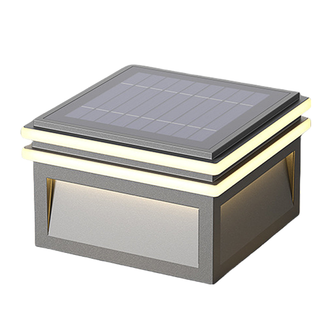 Modern cubic wall-mounted light fixtures creating dramatic architectural illumination on contemporary building facade at night