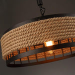 Circular Rope Wrapped Country Chandelier Hanging Lamp Pendant Light Island Lights - Lamp Outdoor