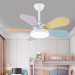 Modern Colorful Kids Pendant Ceiling Fans with Light for Bedroom - Lamp Outdoor