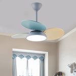 Modern Colorful Kids Pendant Ceiling Fans with Light for Bedroom - Lamp Outdoor