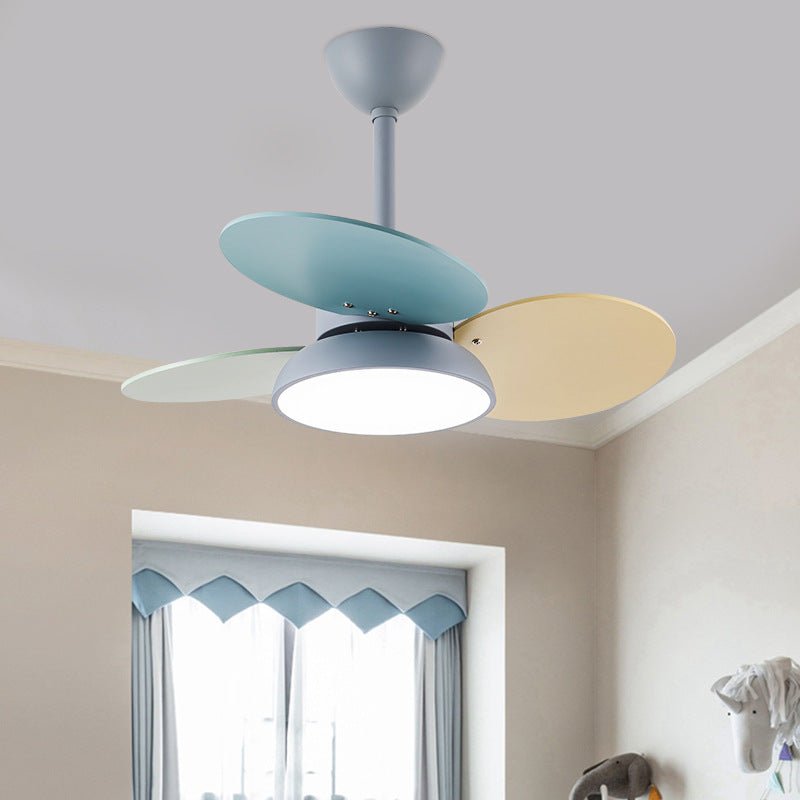 Modern Colorful Kids Pendant Ceiling Fans with Light for Bedroom - Lamp Outdoor