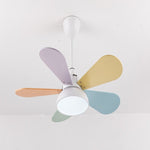 Modern Colorful Kids Pendant Ceiling Fans with Light for Bedroom - Lamp Outdoor