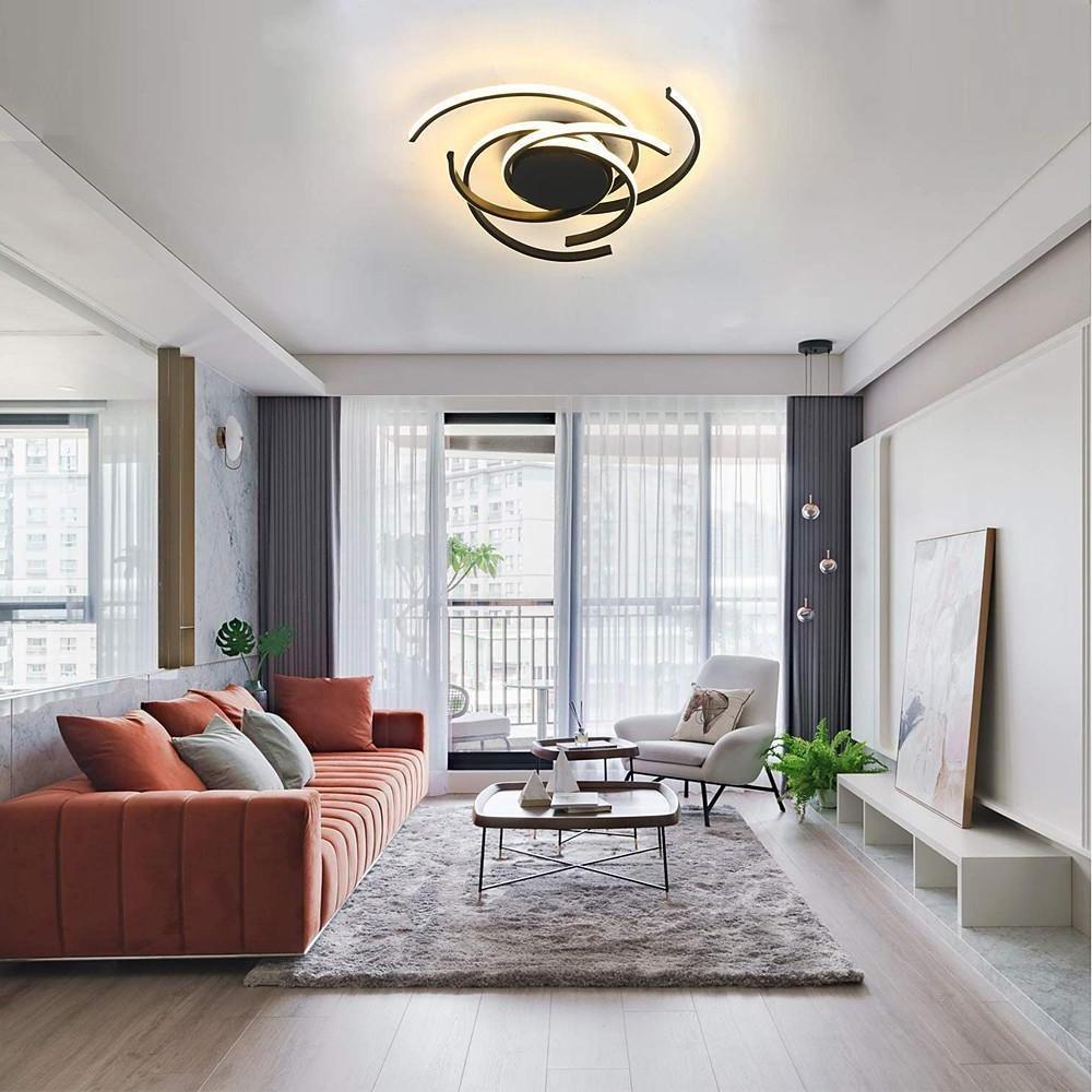 30 Inch Swirls Circle Abstract LED Flush Mount Ceiling Light - Lamp Outdoor