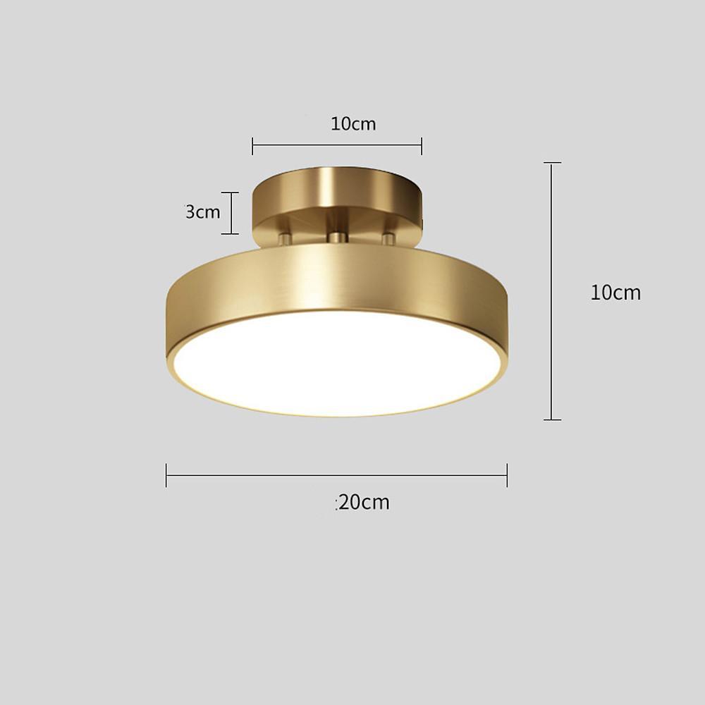 Circular Electroplated Copper LED Nordic Adjustable Ceiling Lights Flush Mount Lighting - Lamp Outdoor