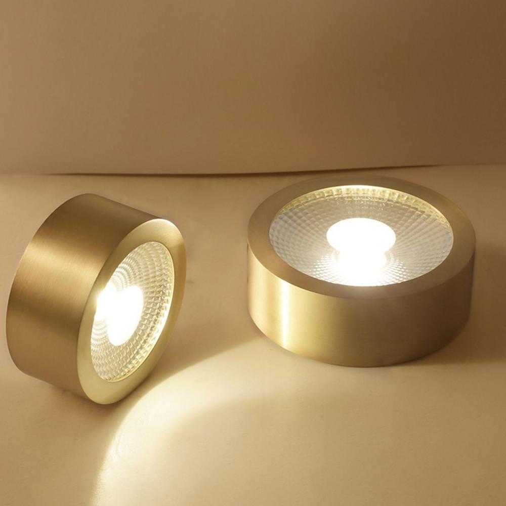 Round LED Copper Modern Ceiling Lights Flush Mount Lighting for Corridors - Lamp Outdoor