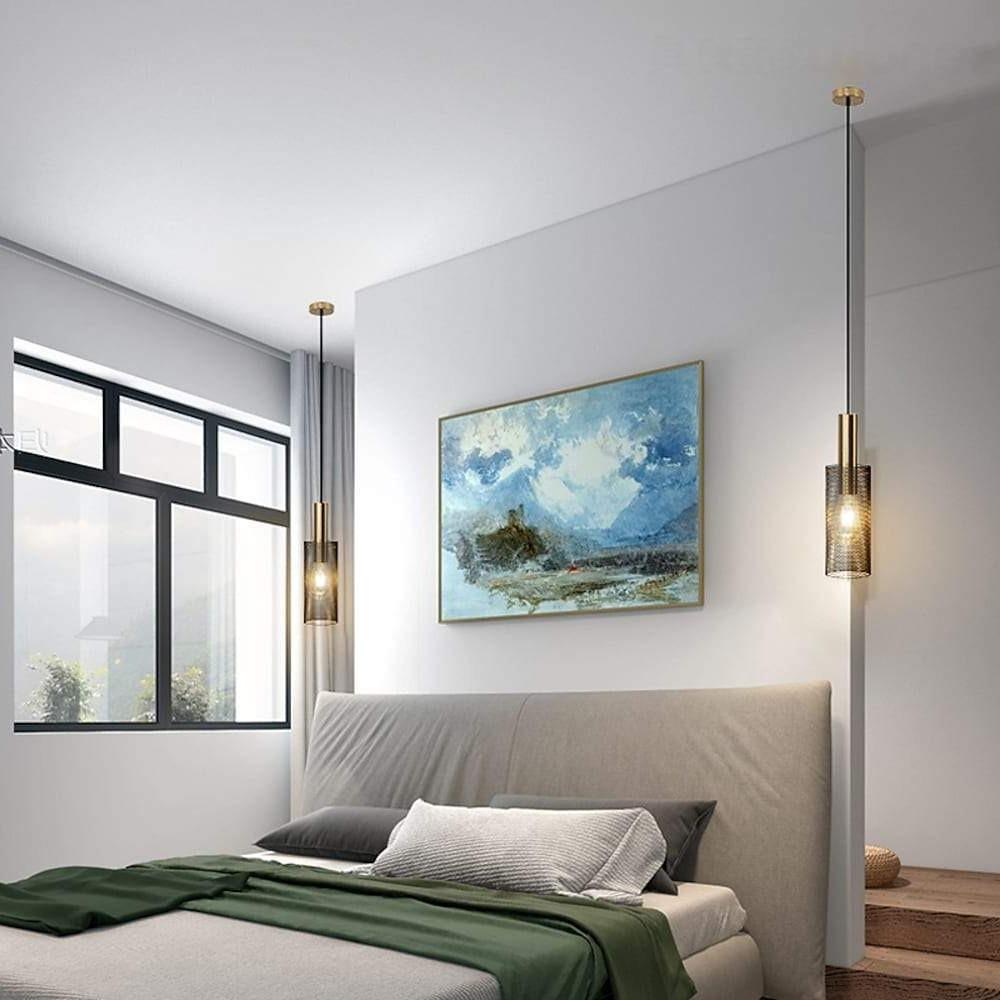 Cylinder Hanging Pendant Lights Metal Modern LED Ceiling Lights - Lamp Outdoor