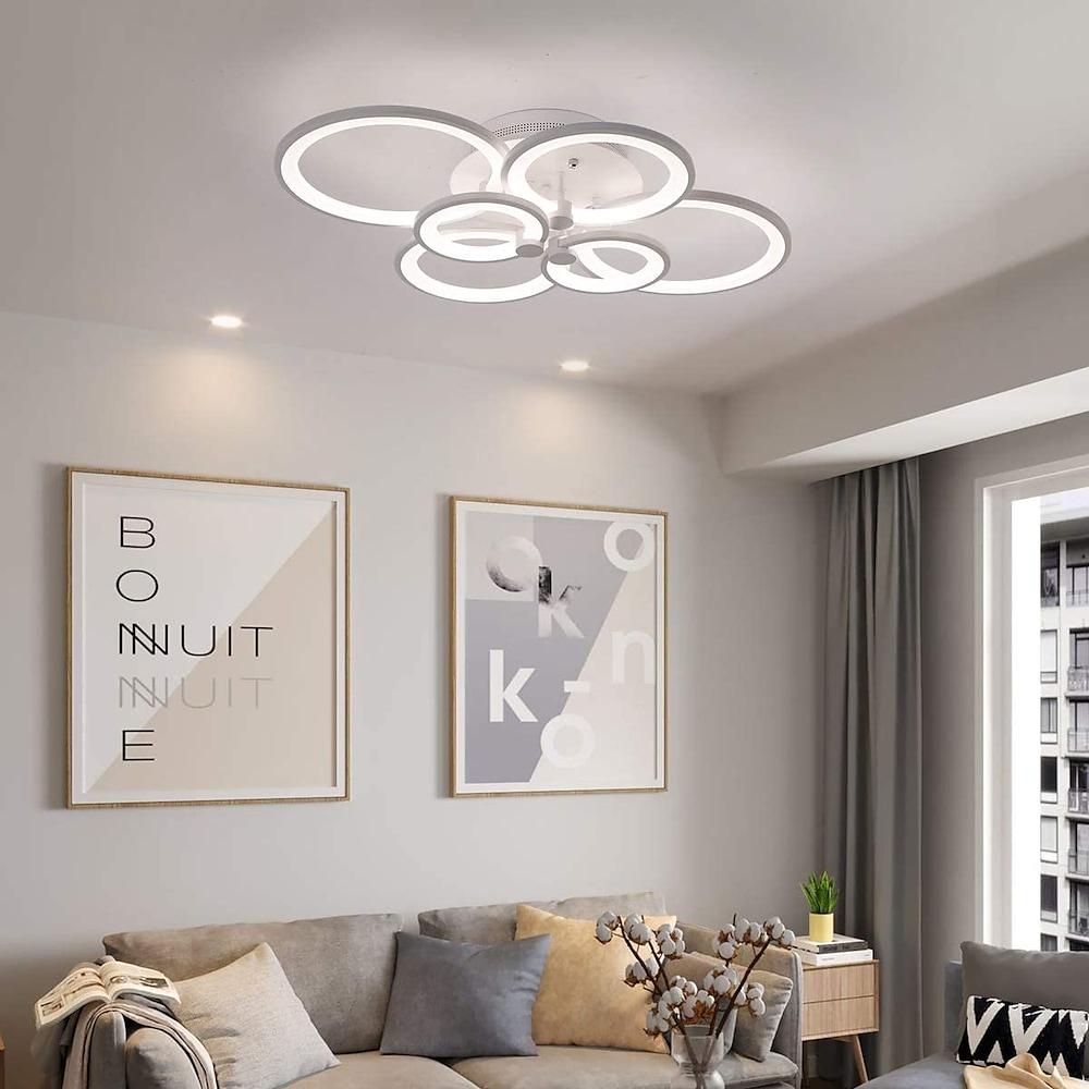Elegant Semi Flush Mount Ceiling Lights with Unique Overlapping Rings - Lamp Outdoor