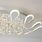 Flower Shaped Dimmable LED Crystal Modern Flush Mount Lighting Ceiling Light - Lamp Outdoor