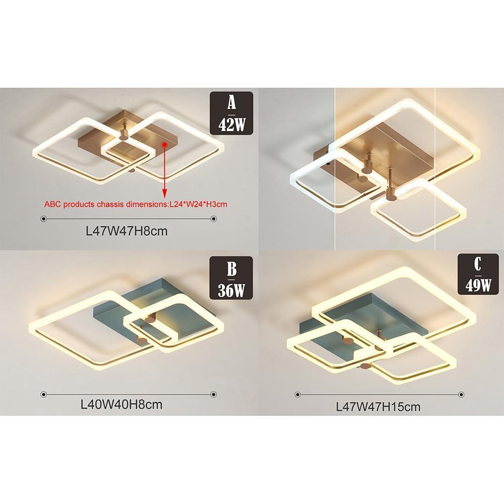 Squares Artistic Dimmable LED Modern Ceiling Lights Flush Mount Lighting - Lamp Outdoor