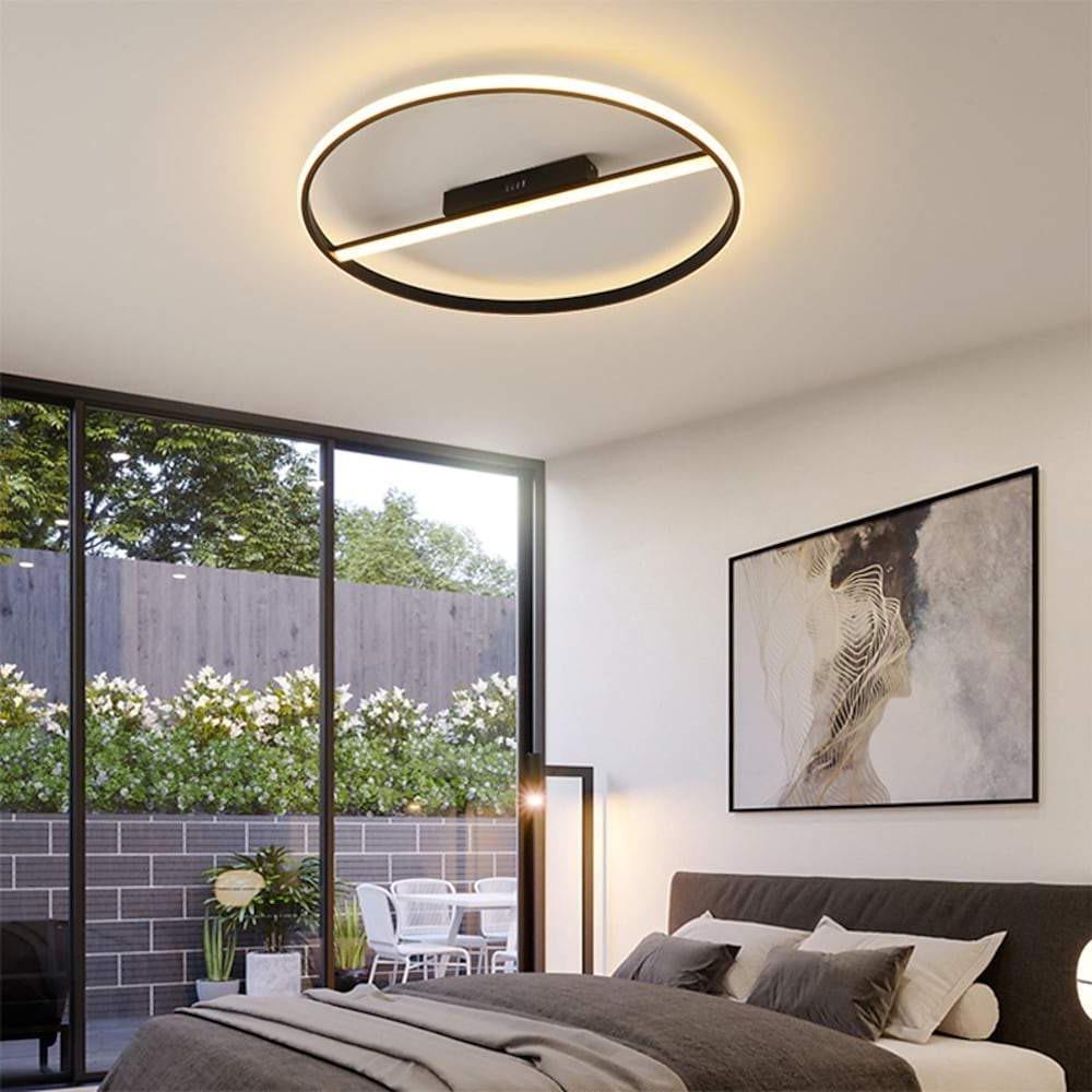 Creative Circle Flush Mount Light Metal Ceiling Light 1 Light - Lamp Outdoor