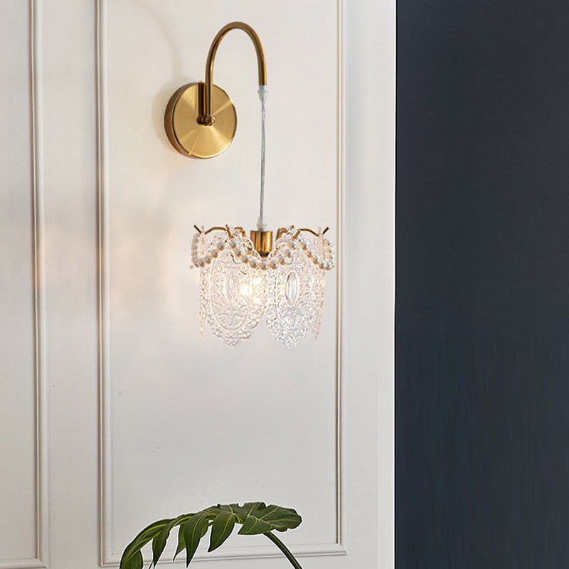 Glass Leaves Feathers Three Step Dimming Nordic Creative Wall Lights Fixture - Lamp Outdoor