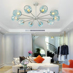 Classic Sputnik Chandelier Metal See Glass Chandeliers with 8 LED Lights - Lamp Outdoor