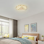 Triangles Circle Metal LED Flush Mount Ceiling Light for Bedroom - Lamp Outdoor