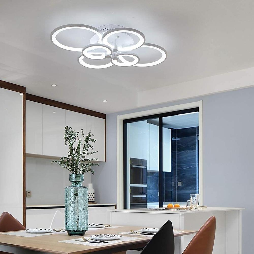 Elegant Semi Flush Mount Ceiling Lights with Unique Overlapping Rings - Lamp Outdoor