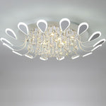 Flower Shaped Dimmable LED Crystal Modern Flush Mount Lighting Ceiling Light - Lamp Outdoor