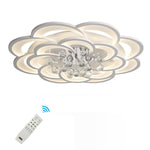 Modern Floral Acrylic LED Flush Mount Ceiling Light with Elegant Crystal Teardrops - Lamp Outdoor