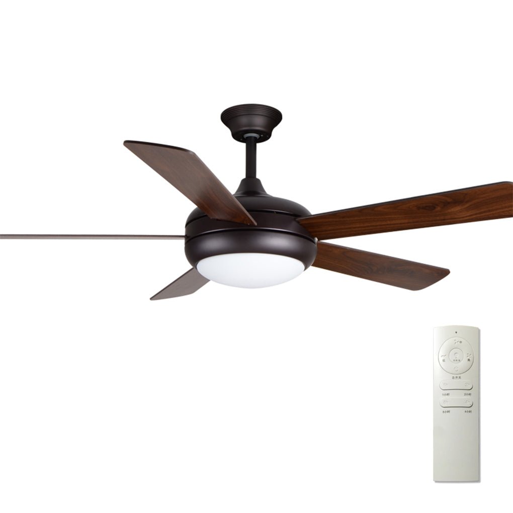 Hanging 3 Gear Wind Speed Retro Wood Fan Blade Mute Energy Saving Ceiling Fans with Lights - Lamp Outdoor
