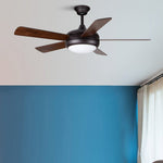 Hanging 3 Gear Wind Speed Retro Wood Fan Blade Mute Energy Saving Ceiling Fans with Lights - Lamp Outdoor