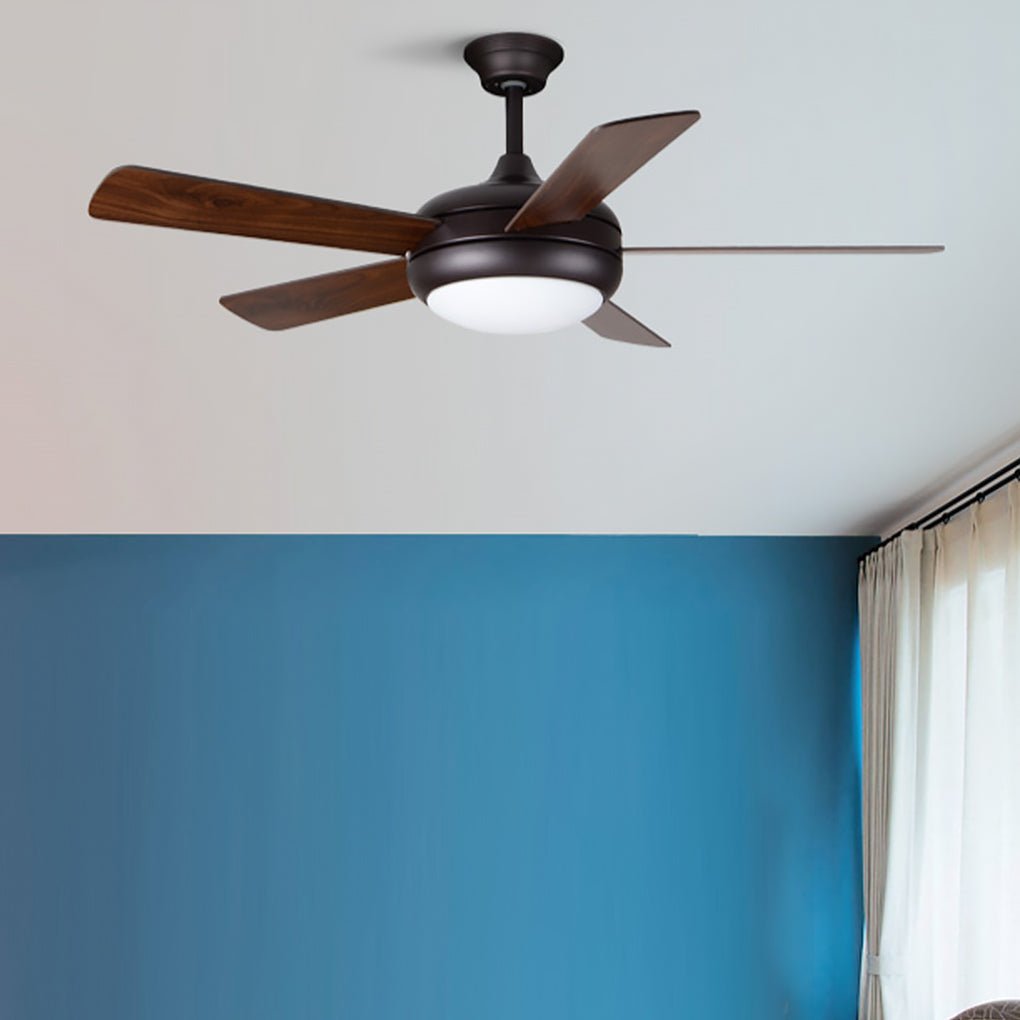 Hanging 3 Gear Wind Speed Retro Wood Fan Blade Mute Energy Saving Ceiling Fans with Lights - Lamp Outdoor