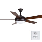 Hanging 3 Gear Wind Speed Retro Wood Fan Blade Mute Energy Saving Ceiling Fans with Lights - Lamp Outdoor