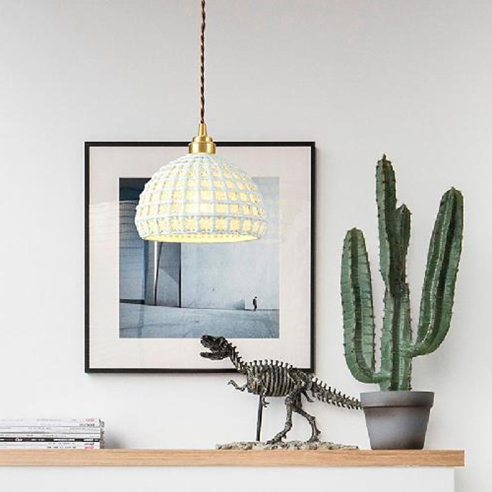 Artistic Semi Globe Ceramic Copper Pendant Light Modern Pendant Lighting - Lamp Outdoor