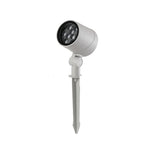 Heavy-duty stakes for outdoor lights with multi-LED array and robust ground mounting hardware