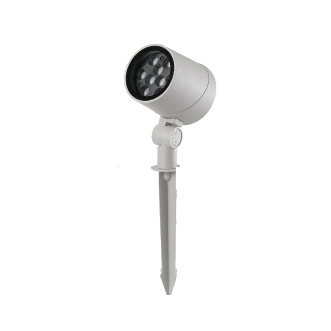 Heavy-duty stakes for outdoor lights with multi-LED array and robust ground mounting hardware