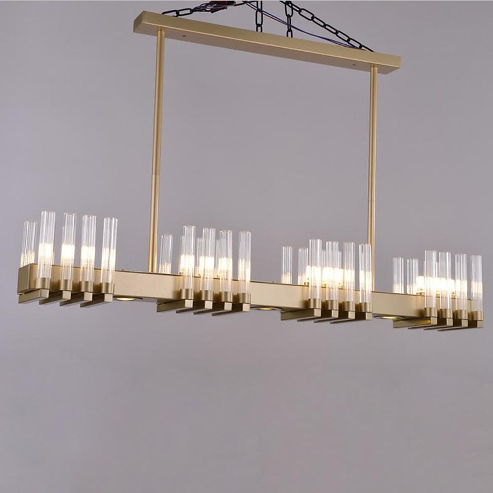 Creative Linear Electroplated Metal Glass LED Modern Chandeliers Pendant Light - Lamp Outdoor