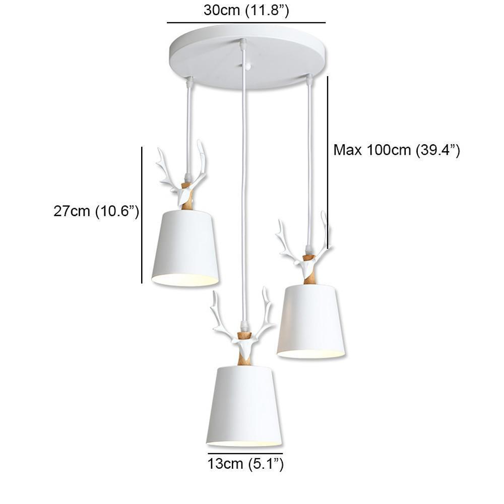 3-light Antler Design LED Classic Chandelier Pendant Light Hanging Lamp - Lamp Outdoor