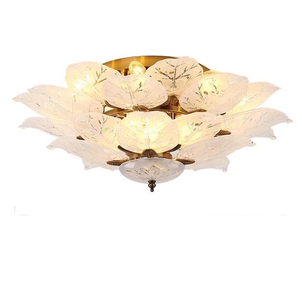 Leaves Flush Mount Ceiling Light Metal Glass Unusual LED Light - Lamp Outdoor
