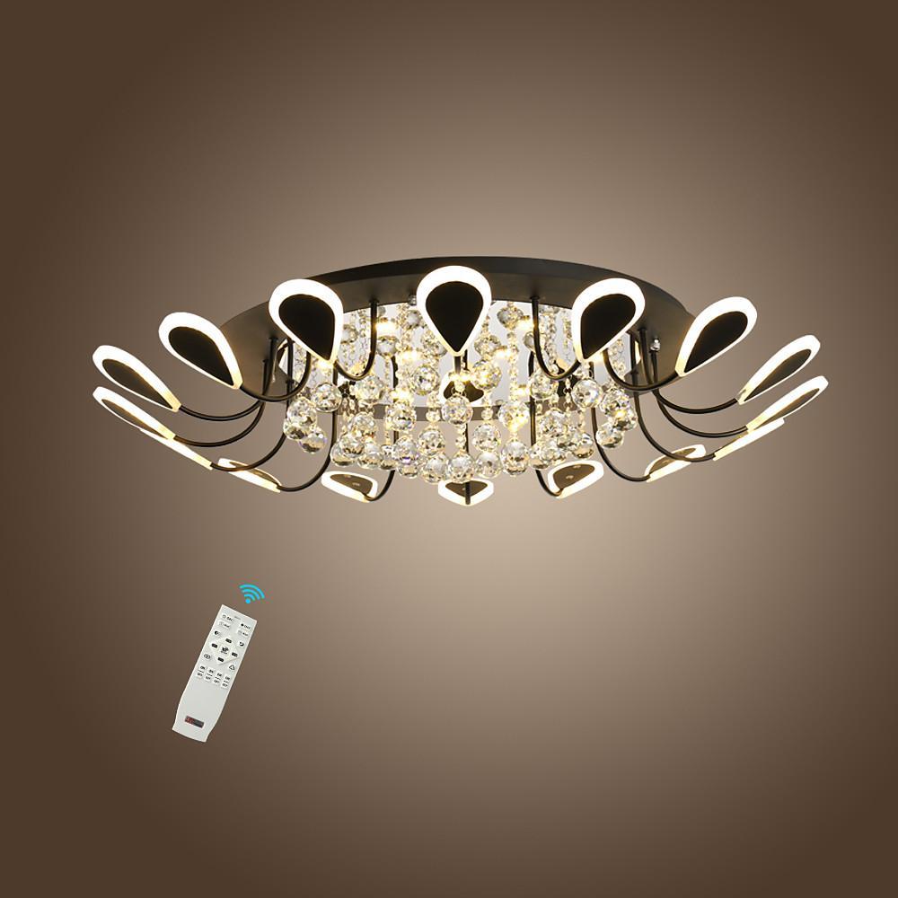 Flower Shaped Dimmable LED Crystal Modern Flush Mount Lighting Ceiling Light - Lamp Outdoor
