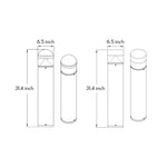Technical specification drawing showing dimensions for cylindrical bollard with horizontal light band