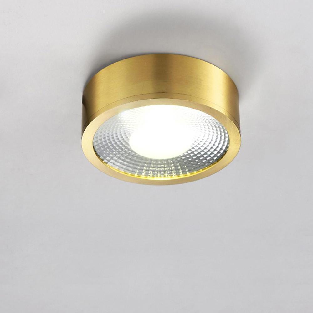 Round LED Copper Modern Ceiling Lights Flush Mount Lighting for Corridors - Lamp Outdoor