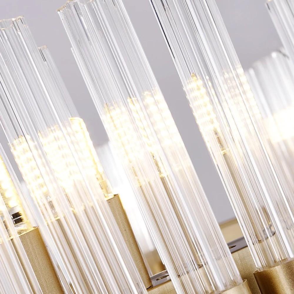 Creative Linear Electroplated Metal Glass LED Modern Chandeliers Pendant Light - Lamp Outdoor