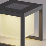 Close-up detail of illuminated cube showing construction quality and warm light distribution pattern