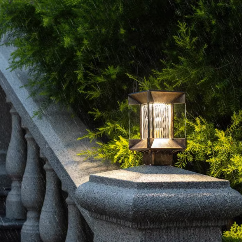 Ray Modern Rectangular Metal Glass Outdoor Lamp - - Letslighting